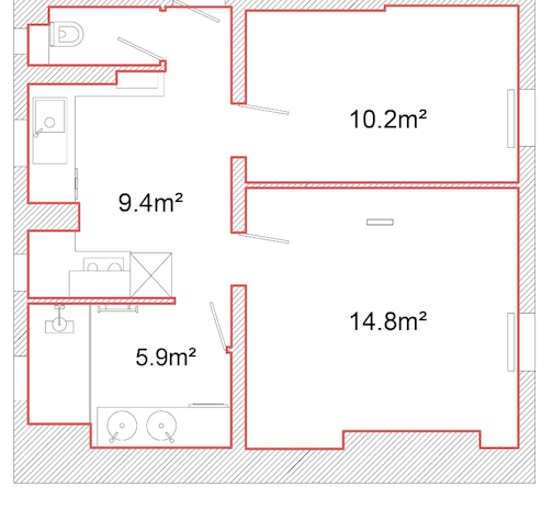 Appartement 2 pièces 43,50 m²